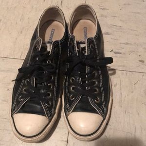 Black Leather Converse size 9